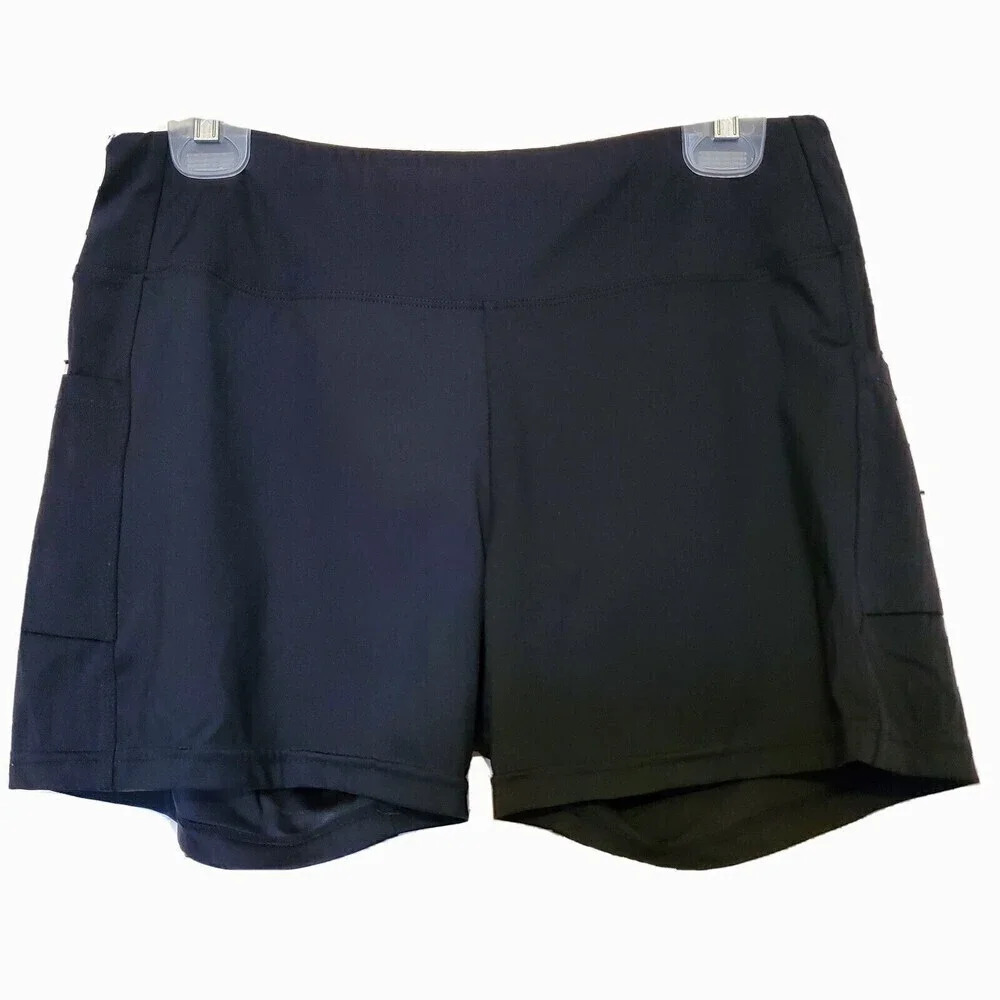 091) Coorun Workout Shorts‎ Black Xlarge Biker Fitted Exercise Athletic Fitted